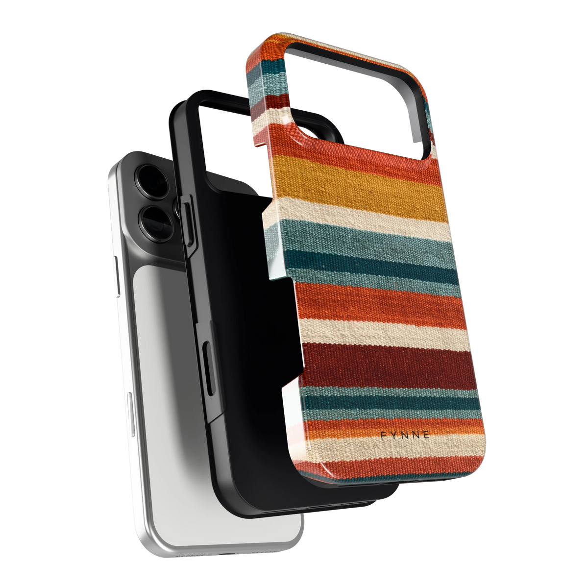 Strepen met weeflook hoesje voor iPhone 17 Pro Max, los van de telefoon
