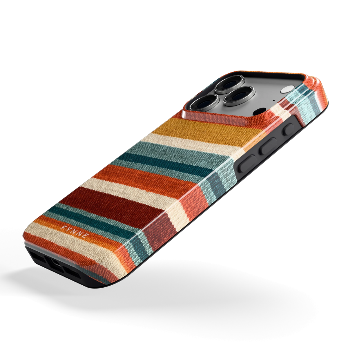 Strepen met weeflook hoesje voor iPhone 18 Pro, schuin