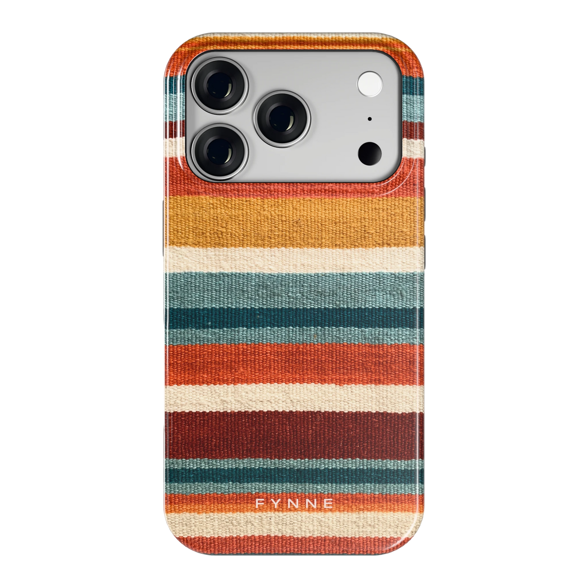 Strepen met weeflook hoesje voor iPhone 18 Pro, achterkant