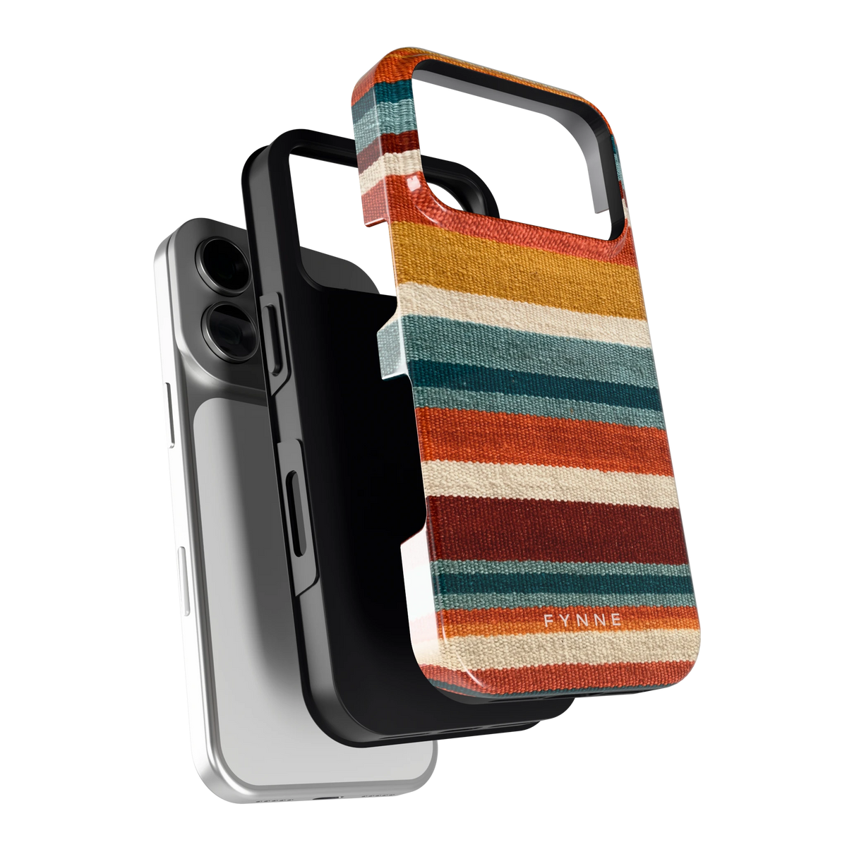 Strepen met weeflook hoesje voor iPhone 18 Pro, los van de telefoon