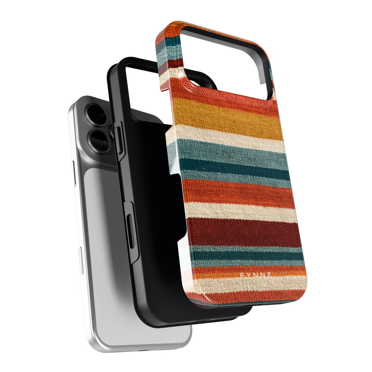 Strepen met weeflook hoesje voor iPhone 18 Pro Max, los van de telefoon