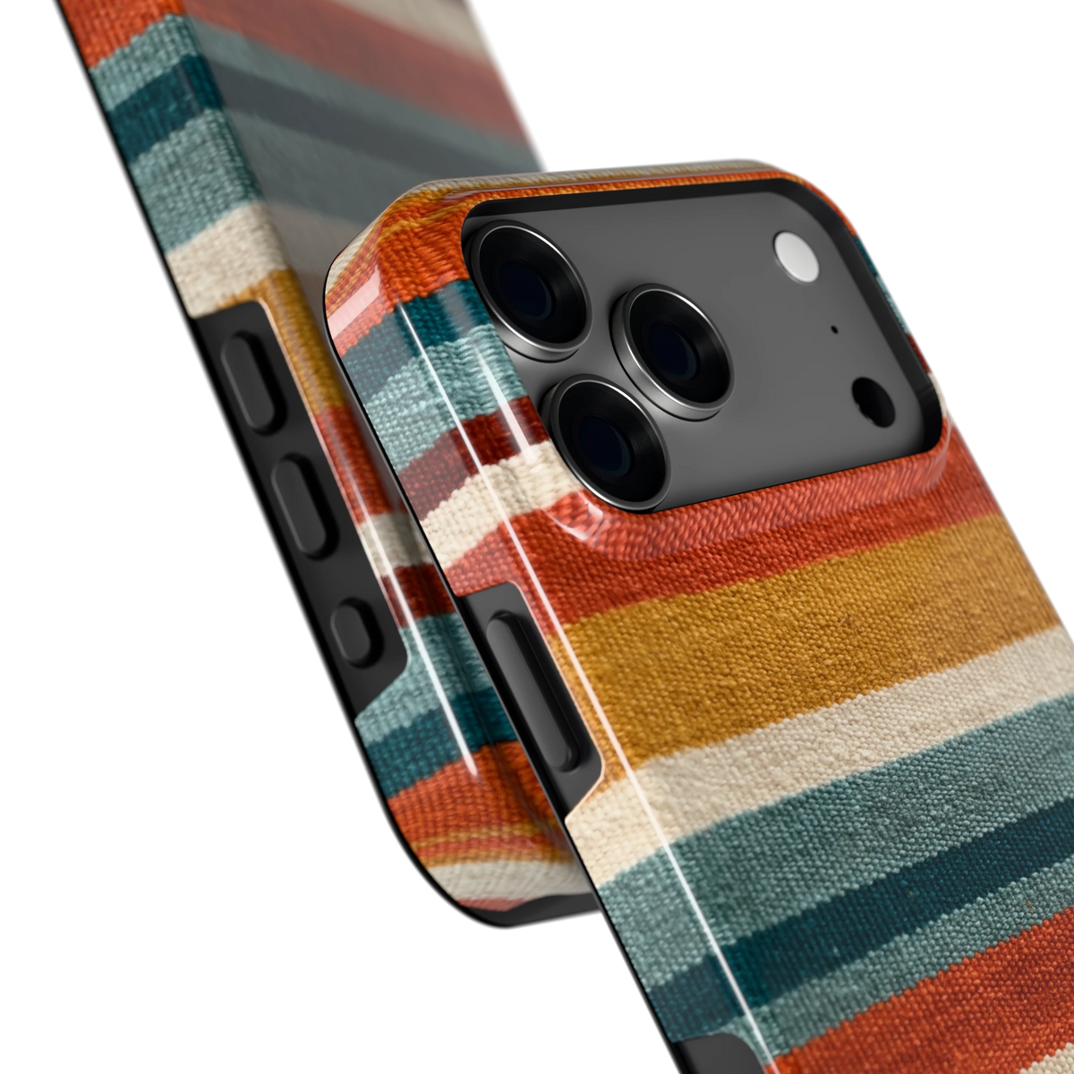 Strepen met weeflook hoesje voor iPhone 18 Pro Max, close-up