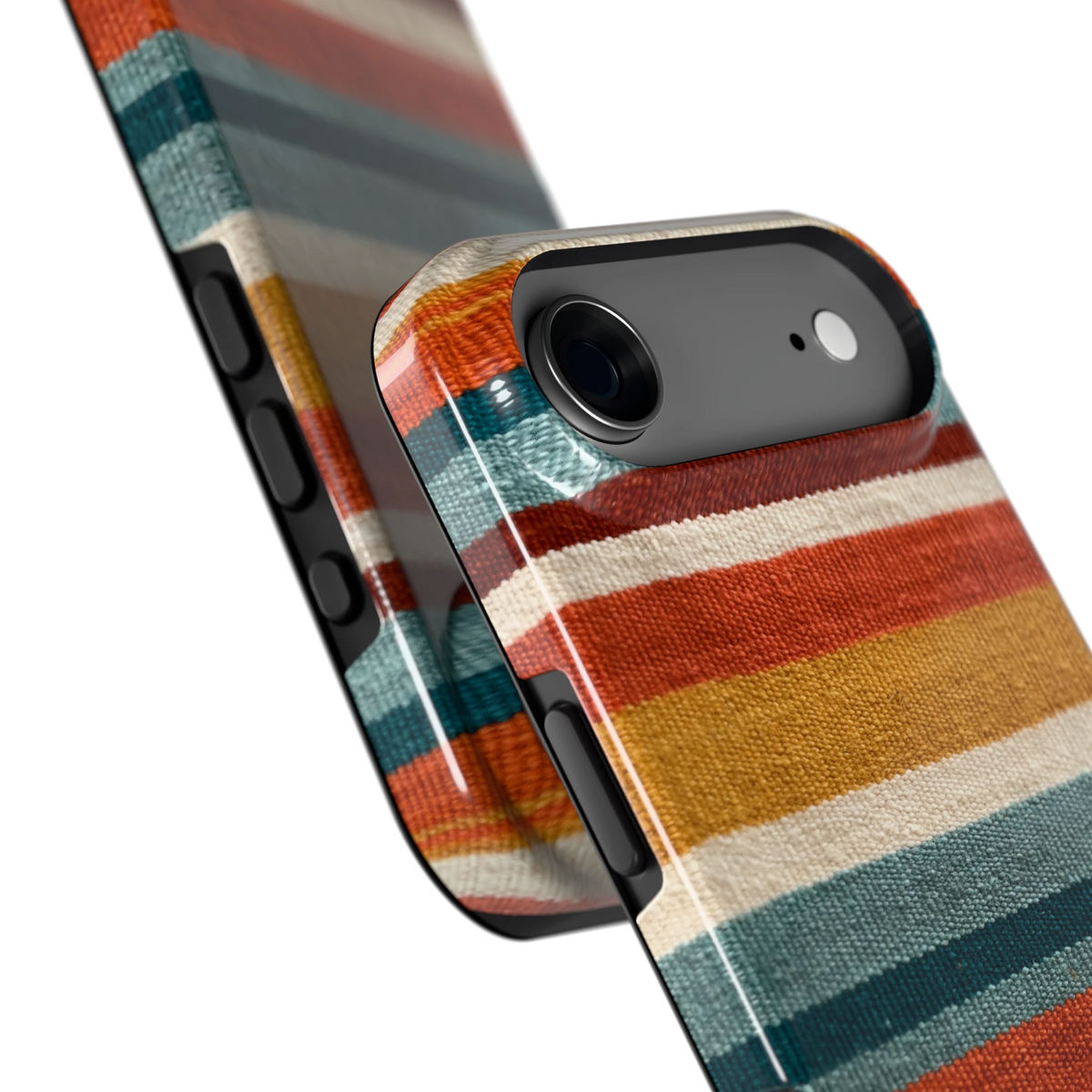Strepen met weeflook hoesje voor iPhone Air, close-up