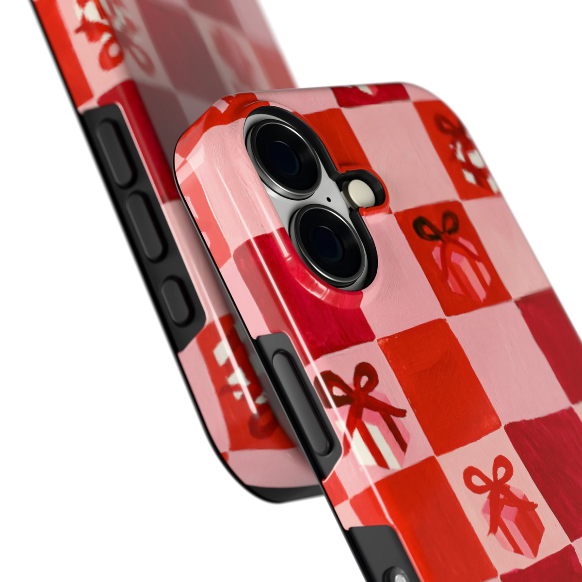 Cadeaudambord hoesje voor iPhone 16, close-up
