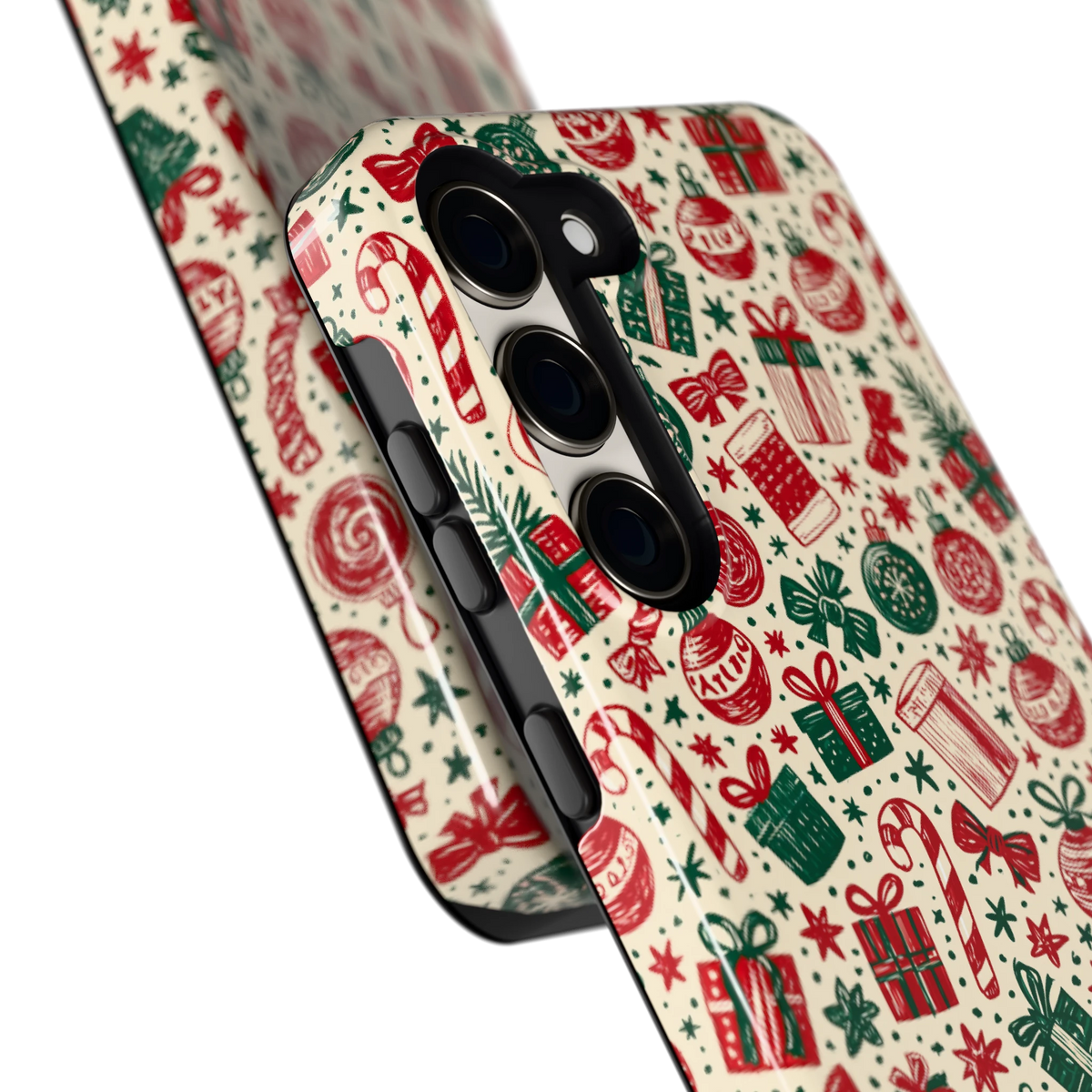 Kerstcadeaus hoesje voor Galaxy S23, close-up