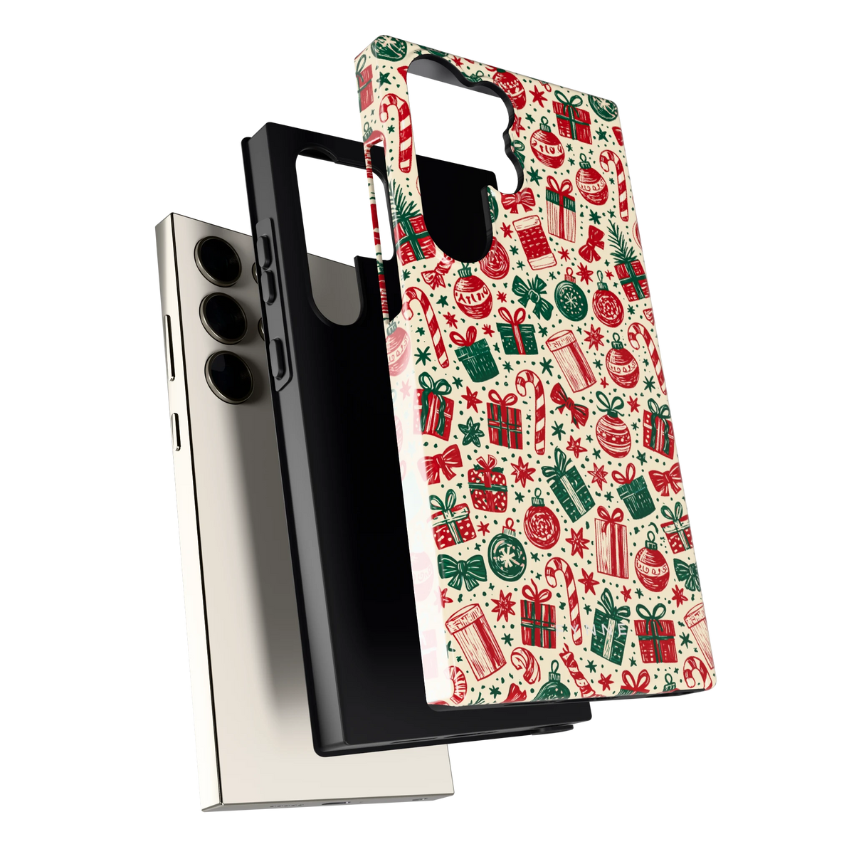 Kerstcadeaus hoesje voor Galaxy S23 Ultra, los van de telefoon