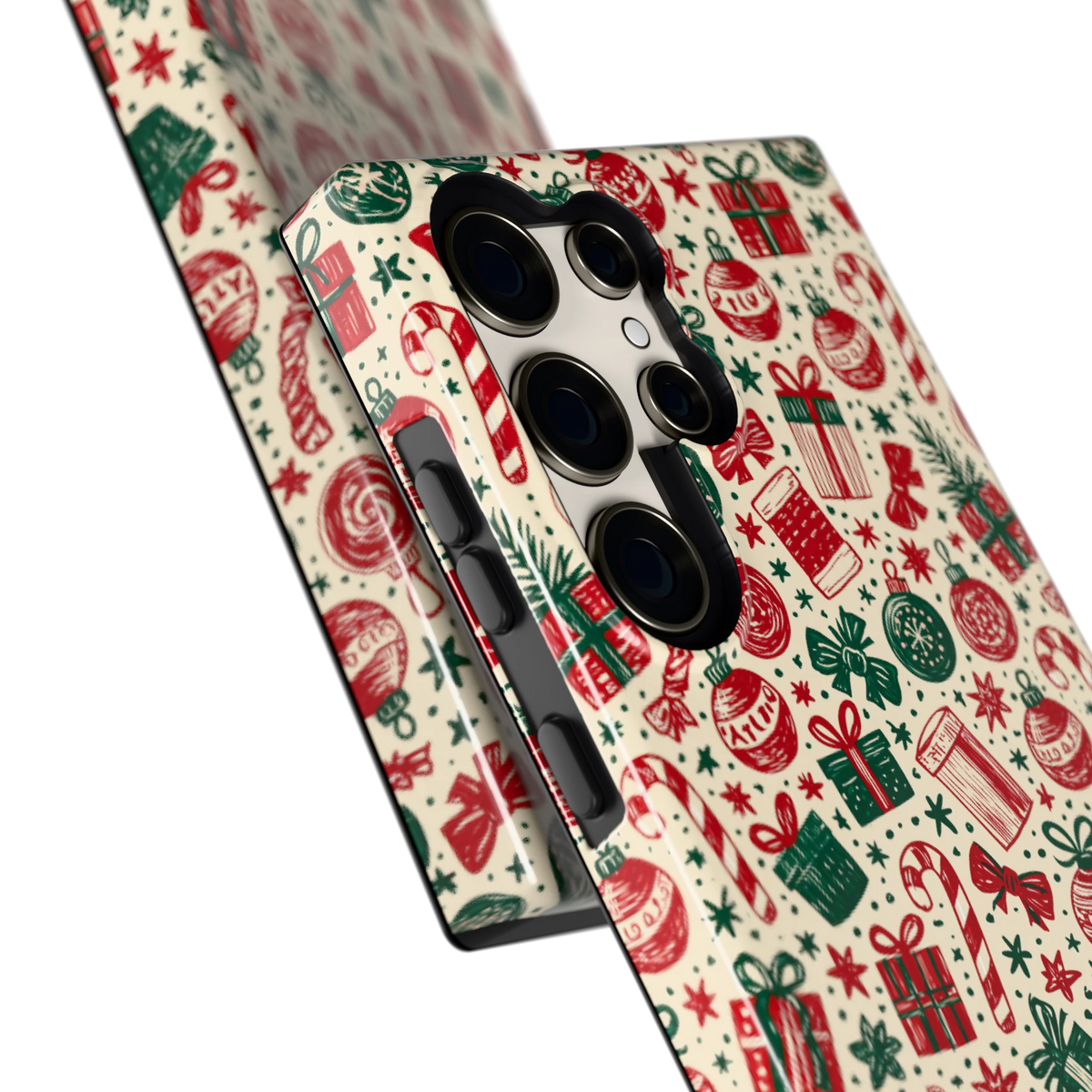 Kerstcadeaus hoesje voor Galaxy S23 Ultra, close-up