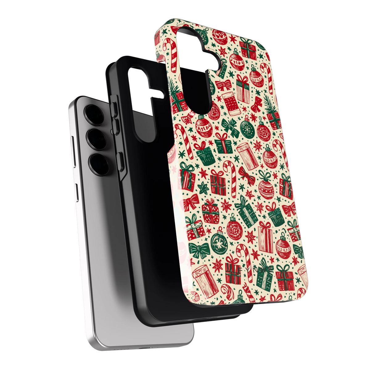 Kerstcadeaus hoesje voor Galaxy S24, los van de telefoon