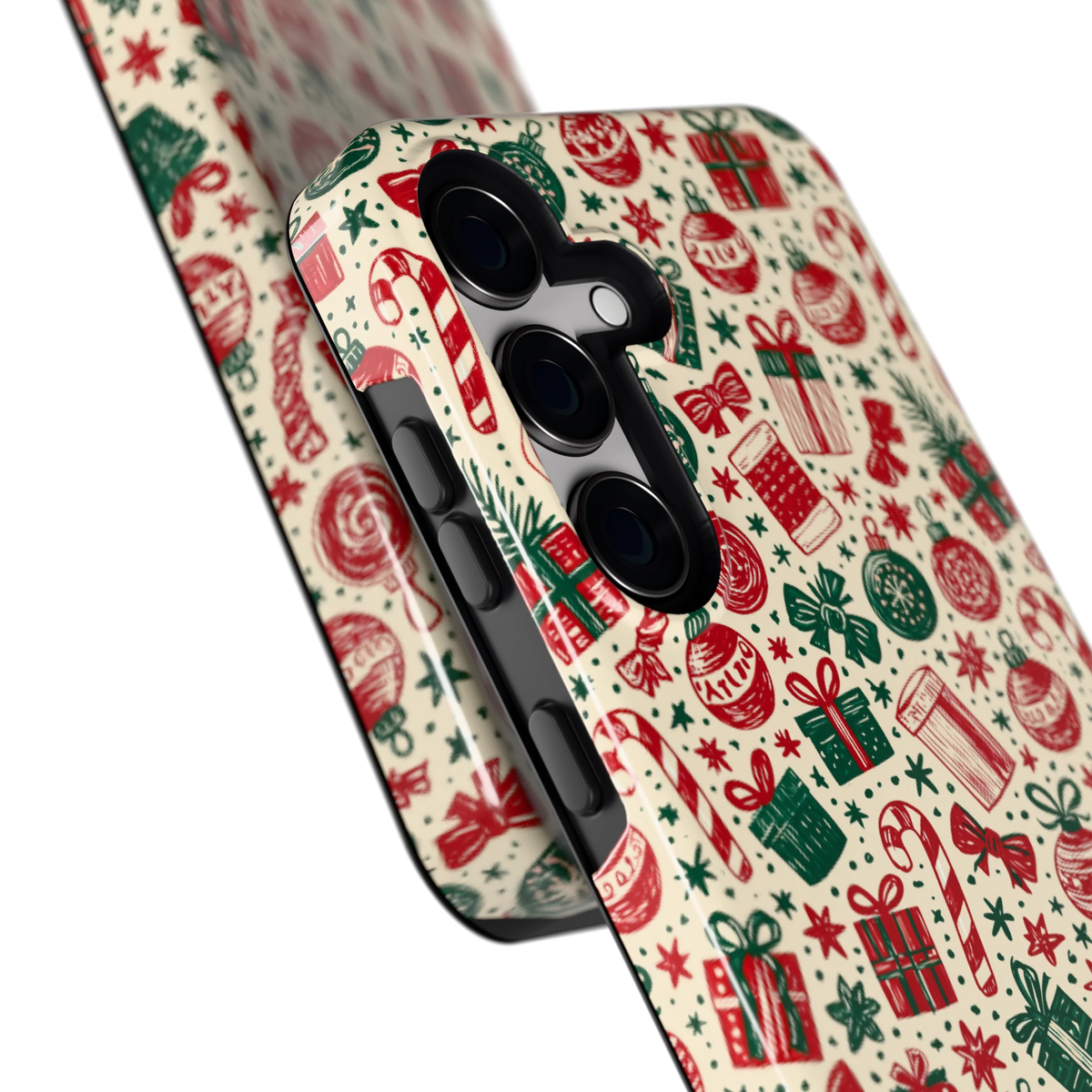 Kerstcadeaus hoesje voor Galaxy S24, close-up