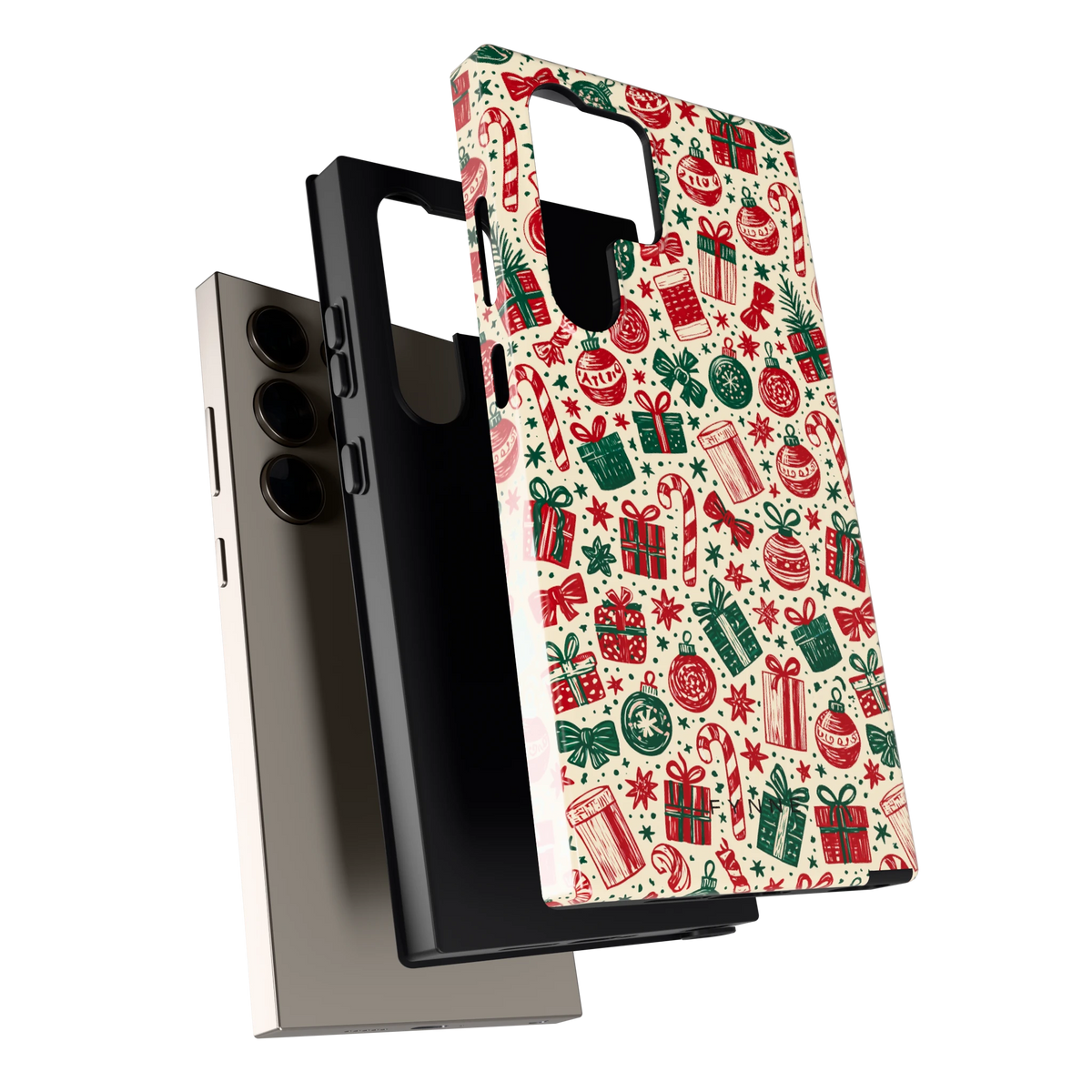 Kerstcadeaus hoesje voor Galaxy S24 Ultra, los van de telefoon