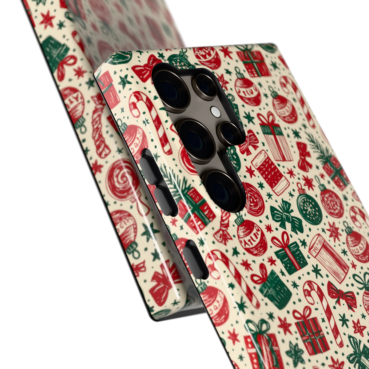 Kerstcadeaus hoesje voor Galaxy S24 Ultra, close-up