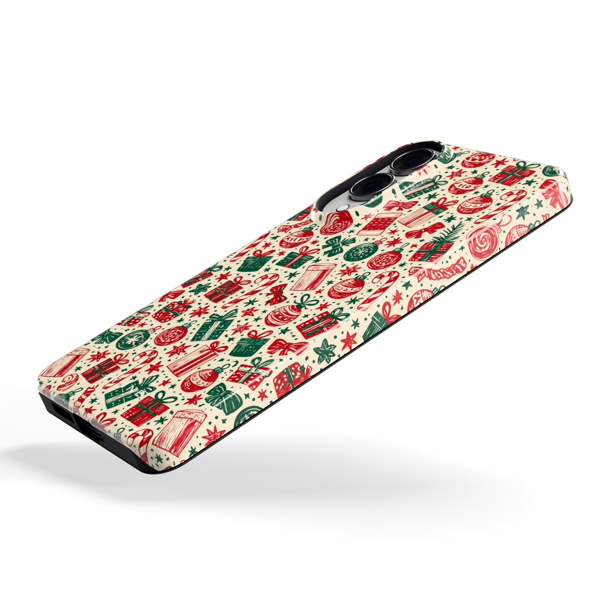 Kerstcadeaus hoesje voor Galaxy S25 Edge, schuin