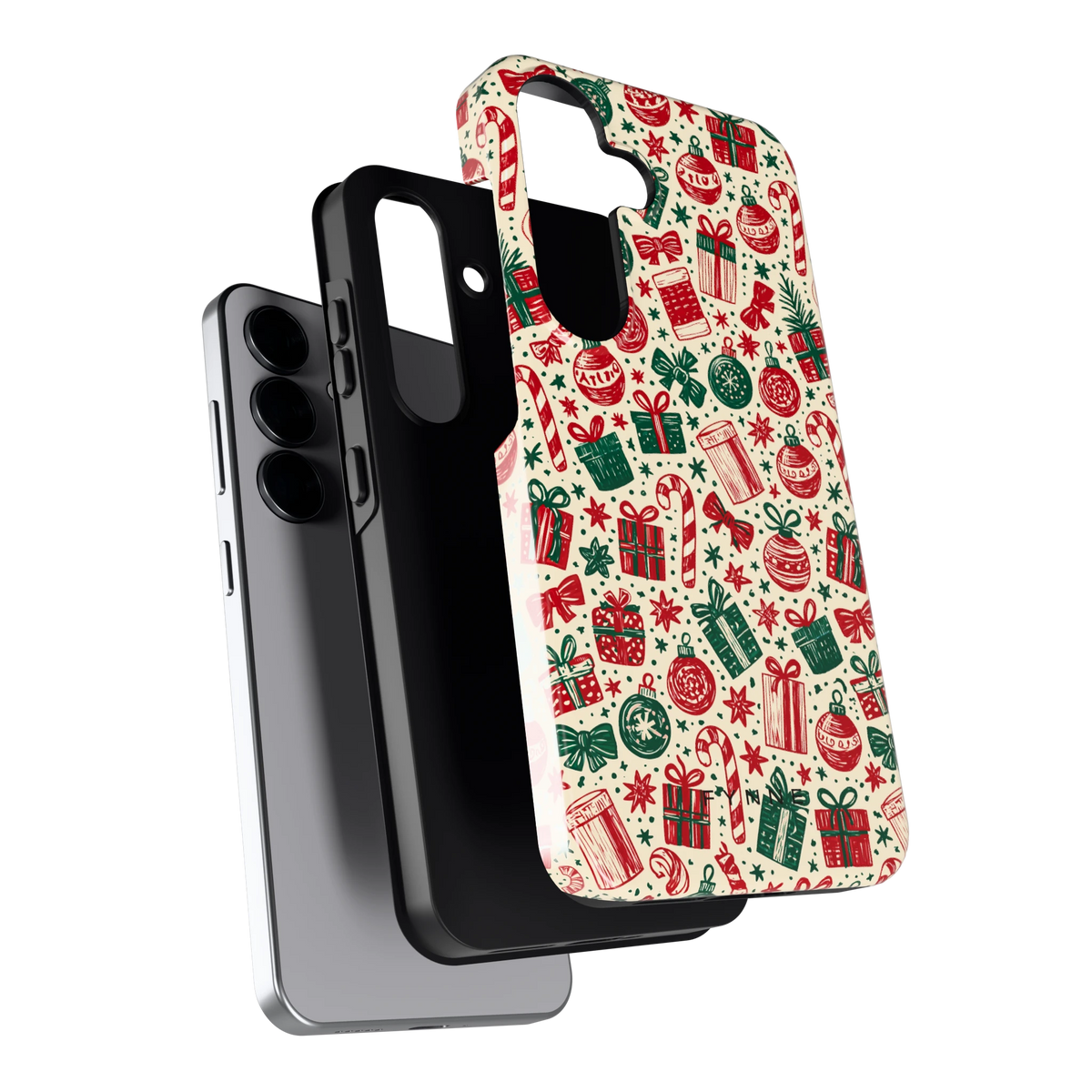 Kerstcadeaus hoesje voor Galaxy S25, los van de telefoon