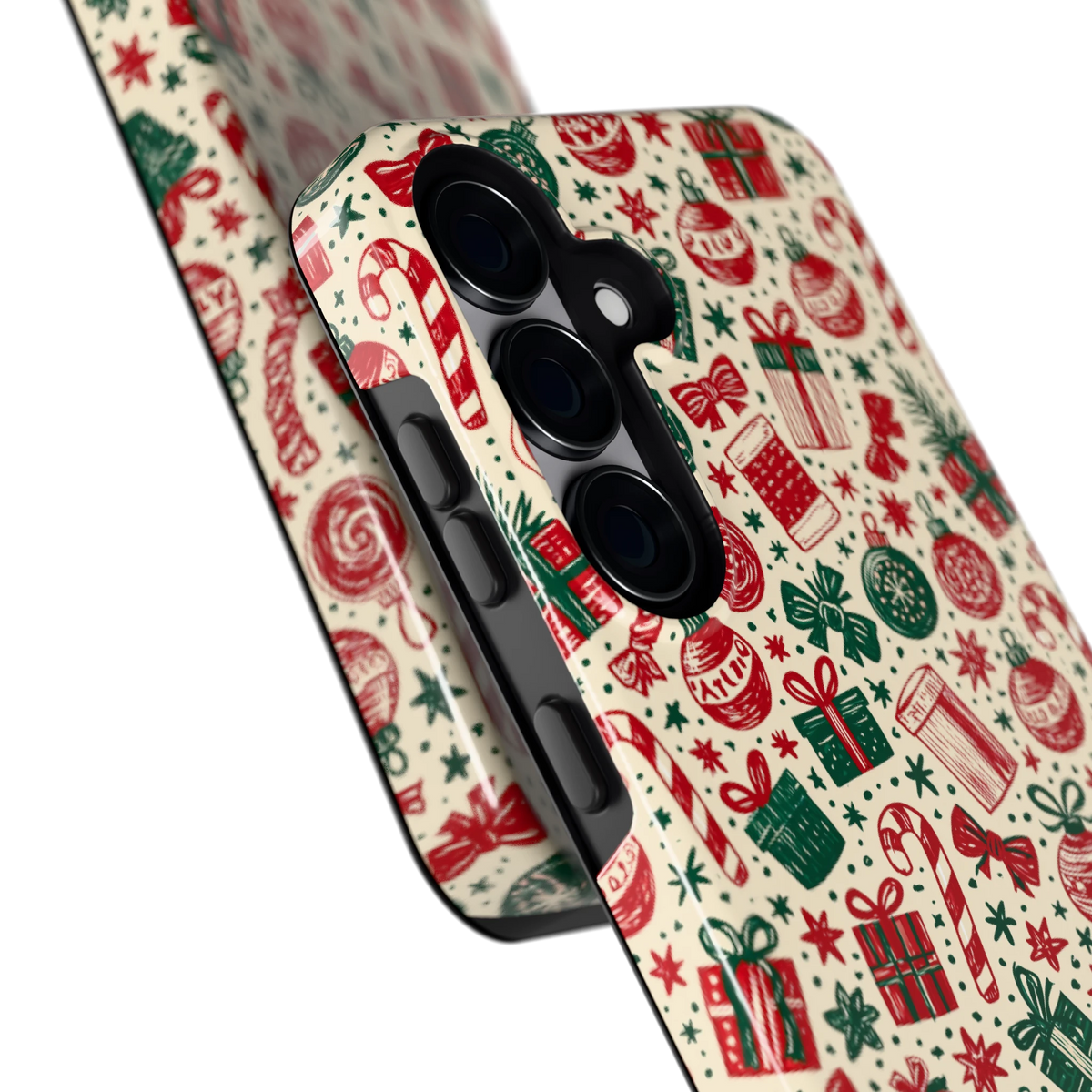 Kerstcadeaus hoesje voor Galaxy S25, close-up