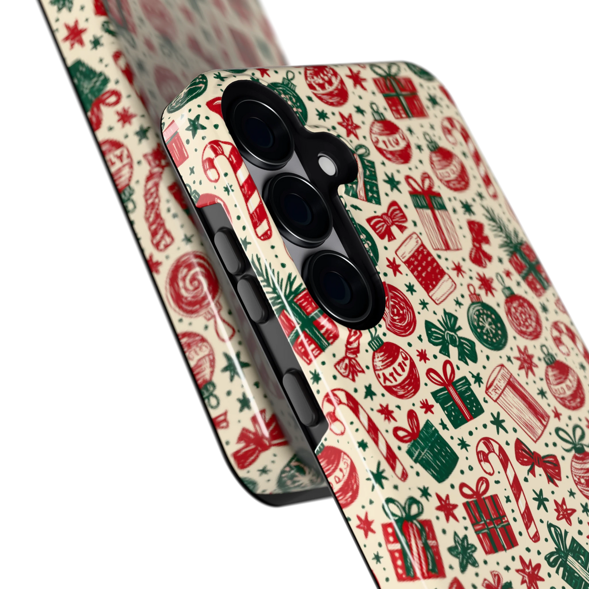 Kerstcadeaus hoesje voor Galaxy S25+, close-up