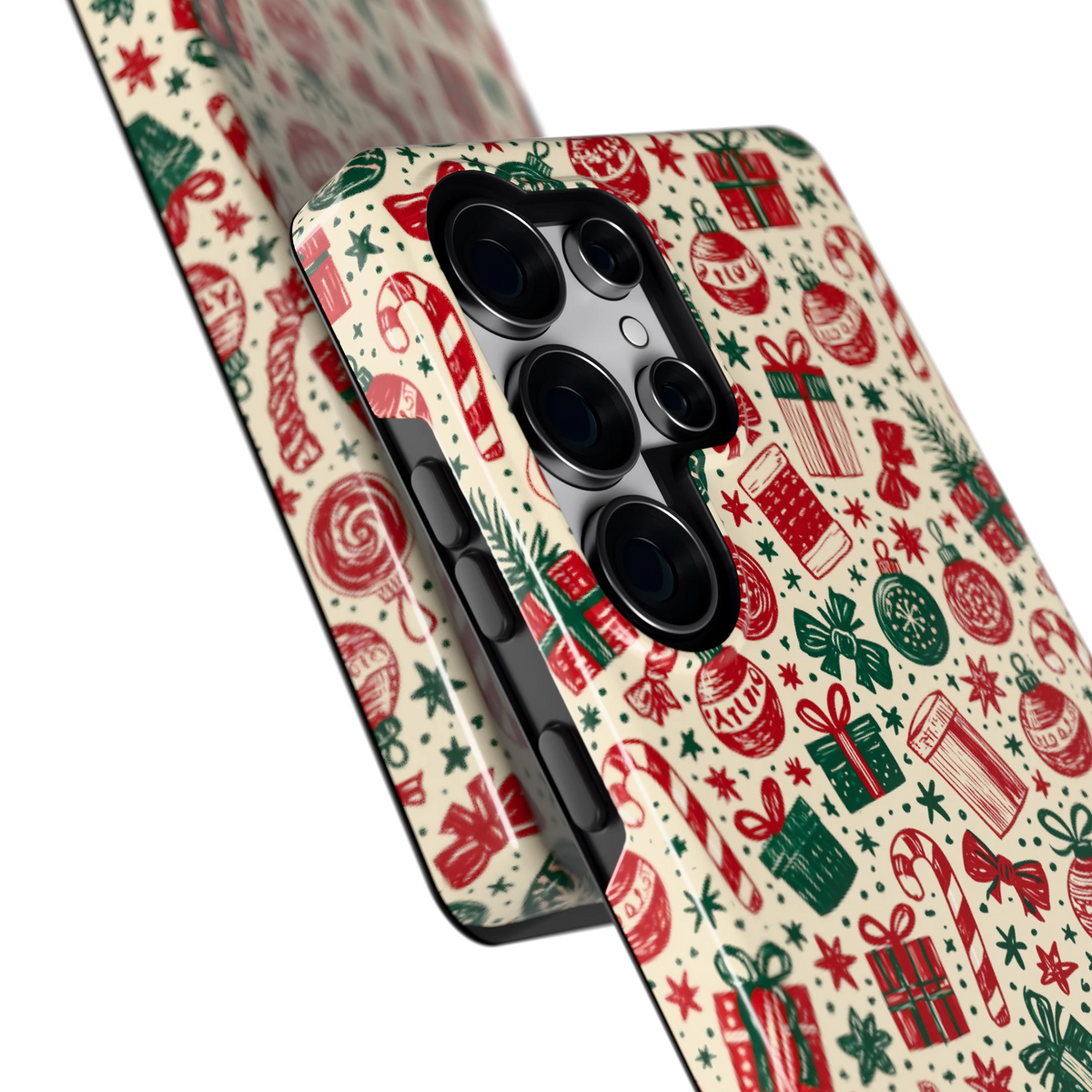 Kerstcadeaus hoesje voor Galaxy S25 Ultra, close-up