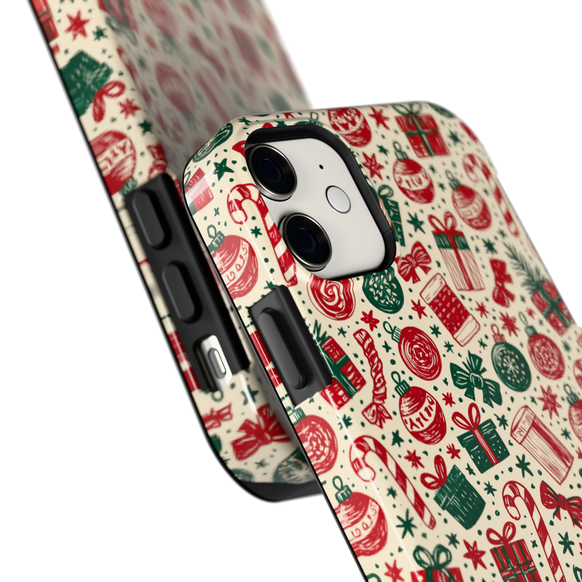 Kerstcadeaus hoesje voor iPhone 11, close-up