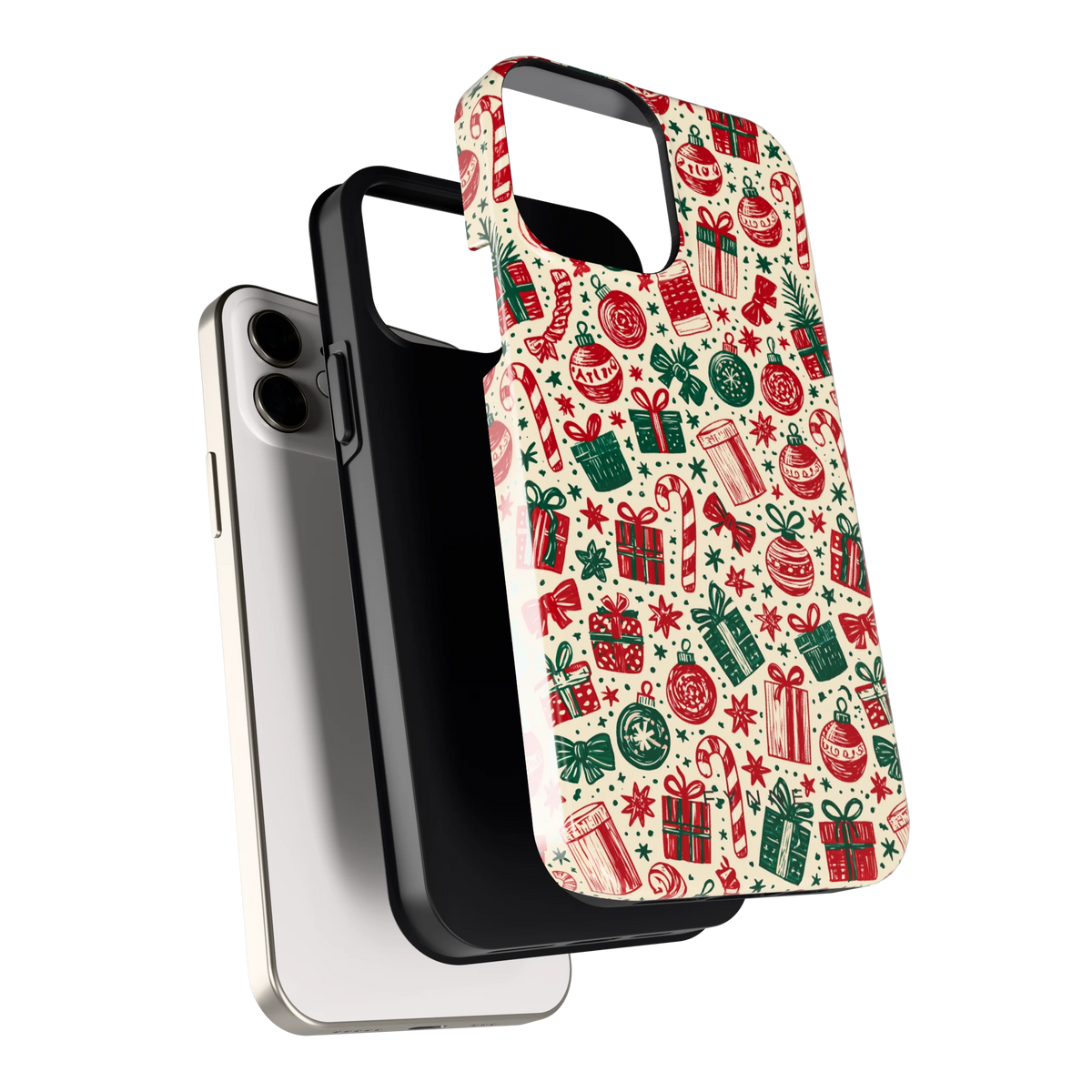 Kerstcadeaus hoesje voor iPhone 12, los van de telefoon