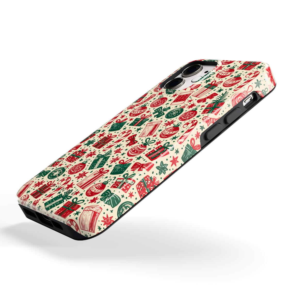 Kerstcadeaus hoesje voor iPhone 12 mini, schuin