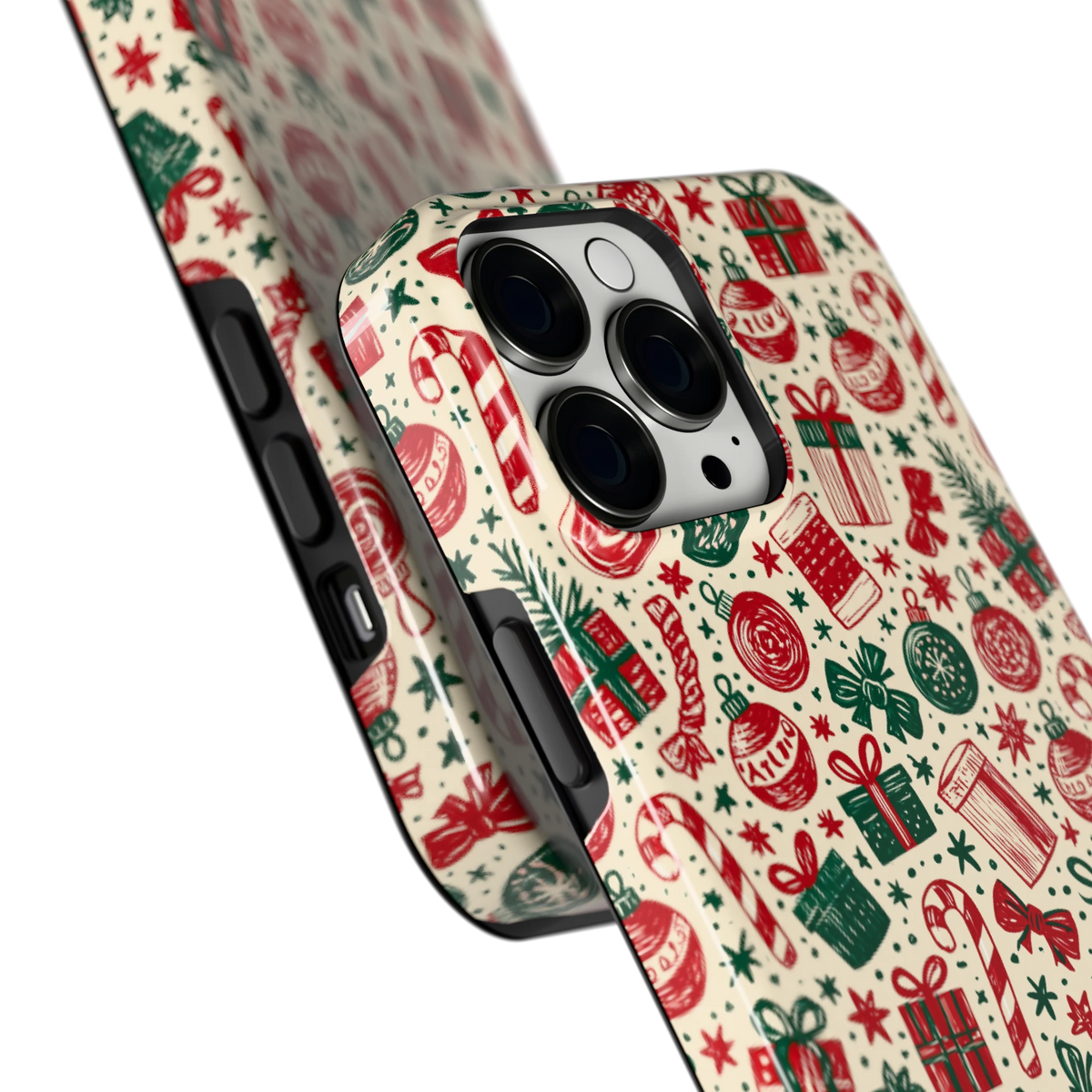 Kerstcadeaus hoesje voor iPhone 13 Pro Max, close-up