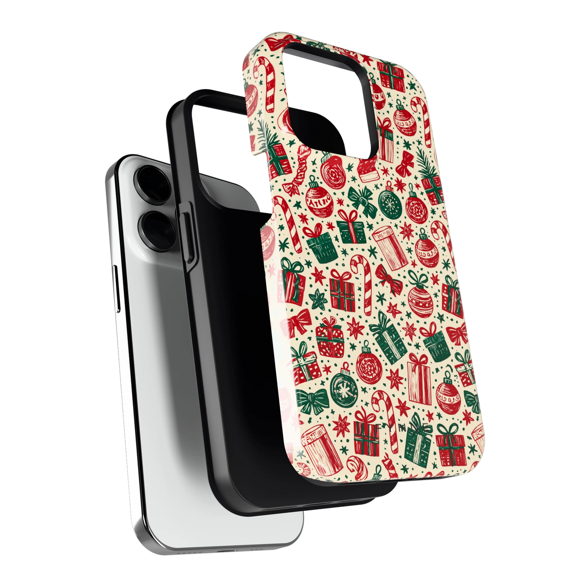 Kerstcadeaus hoesje voor iPhone 14 Pro, los van de telefoon