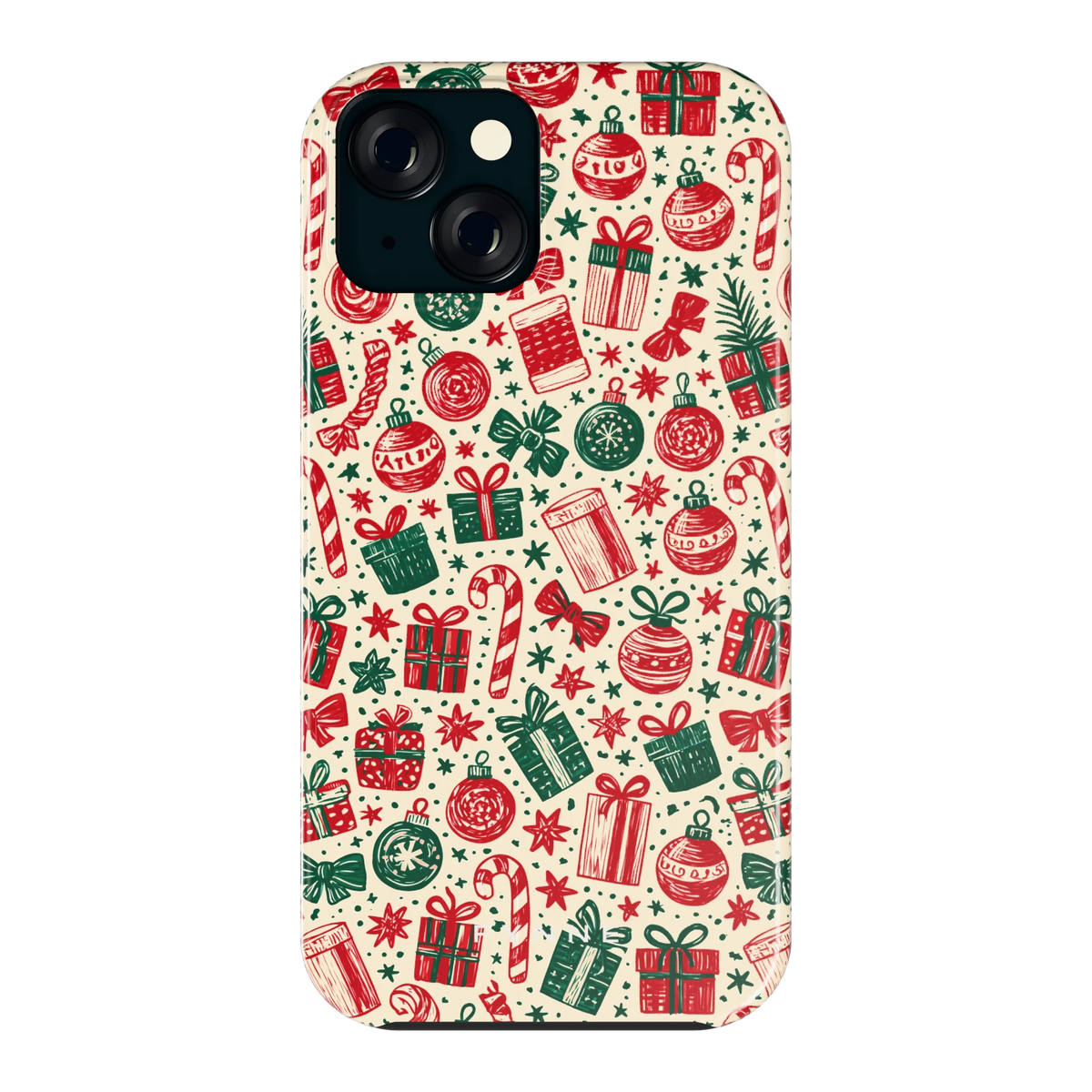 Kerstcadeaus hoesje voor iPhone 15, achterkant