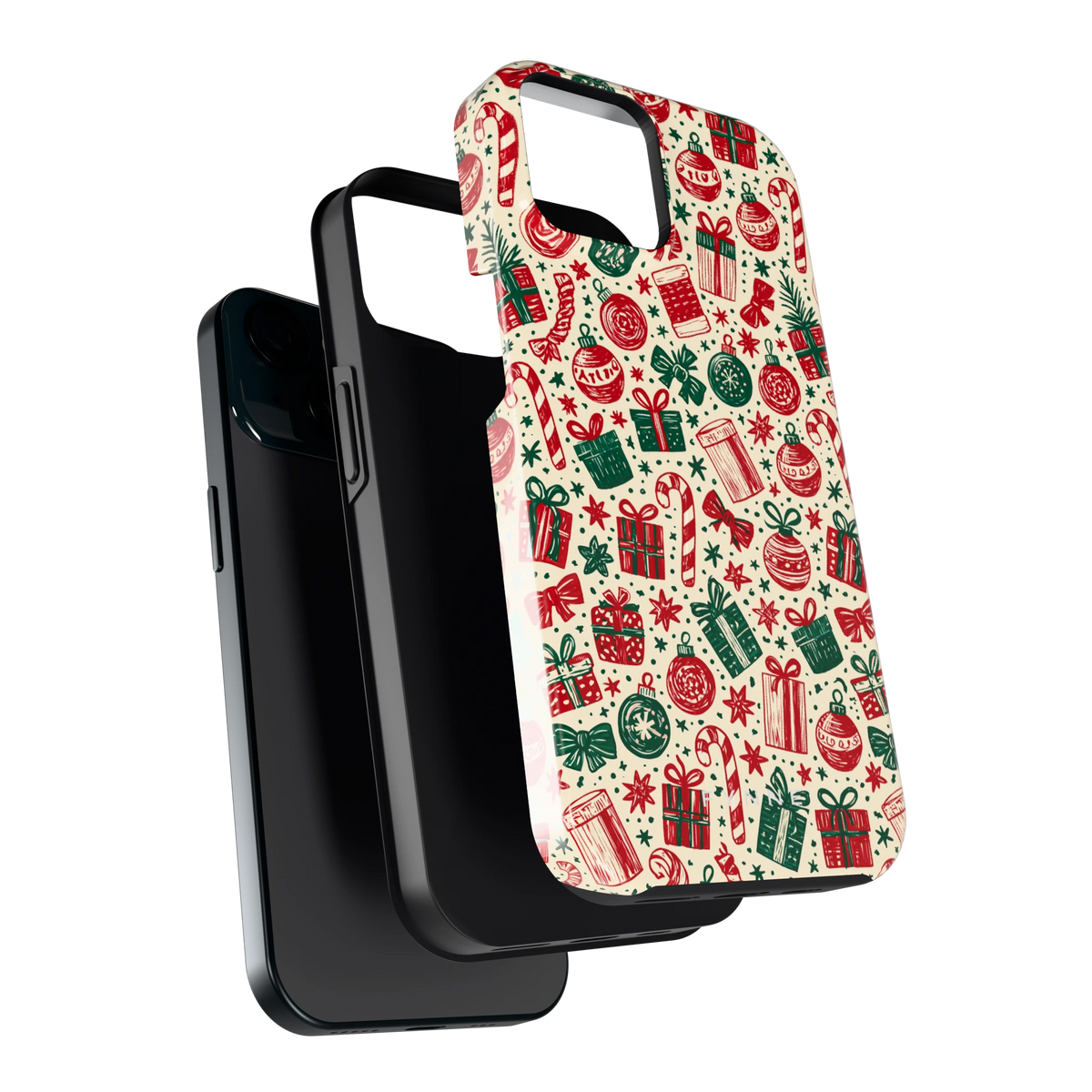 Kerstcadeaus hoesje voor iPhone 15, los van de telefoon