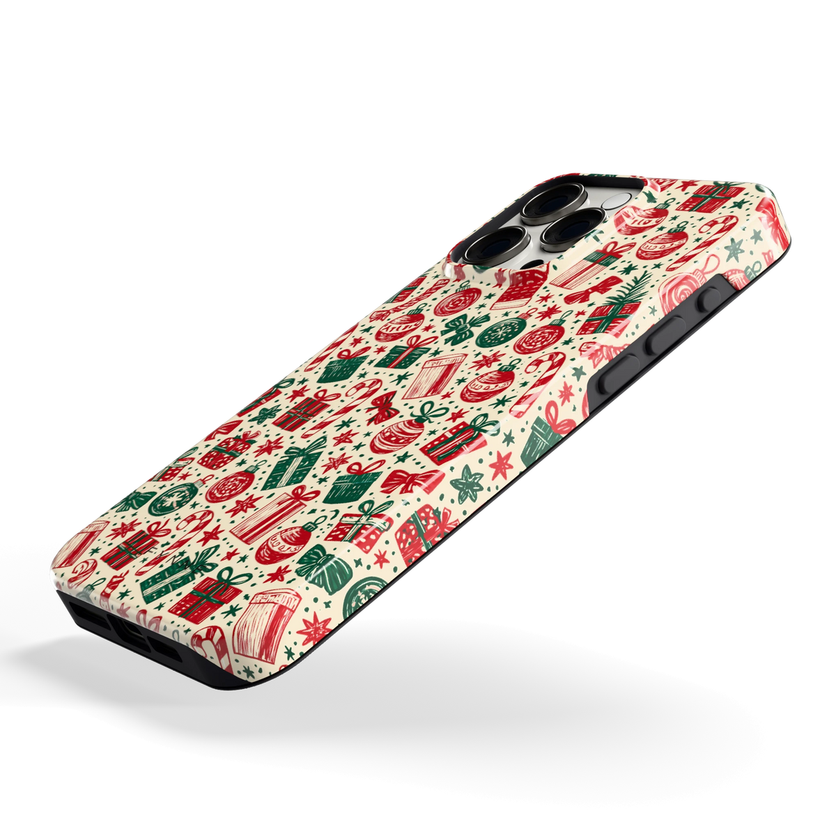 Kerstcadeaus hoesje voor iPhone 15 Pro Max, schuin