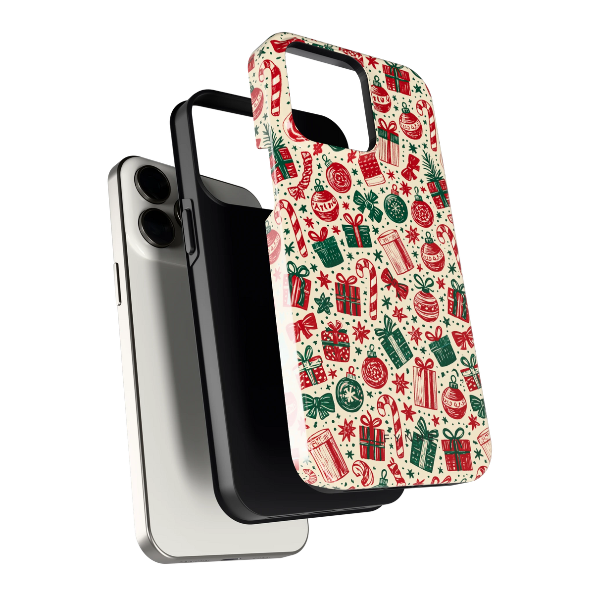 Kerstcadeaus hoesje voor iPhone 15 Pro Max, los van de telefoon