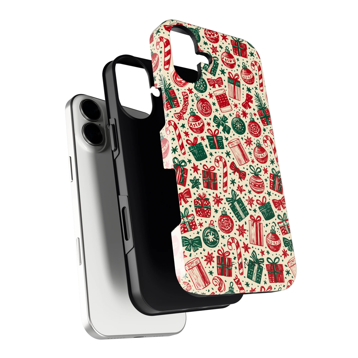 Kerstcadeaus hoesje voor iPhone 16 Plus, los van de telefoon