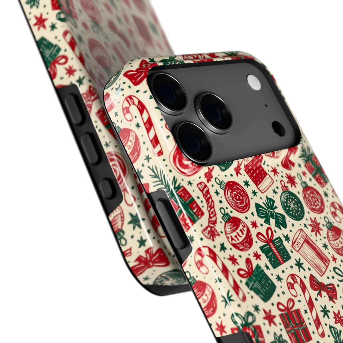 Kerstcadeaus hoesje voor iPhone 17 Pro Max, close-up