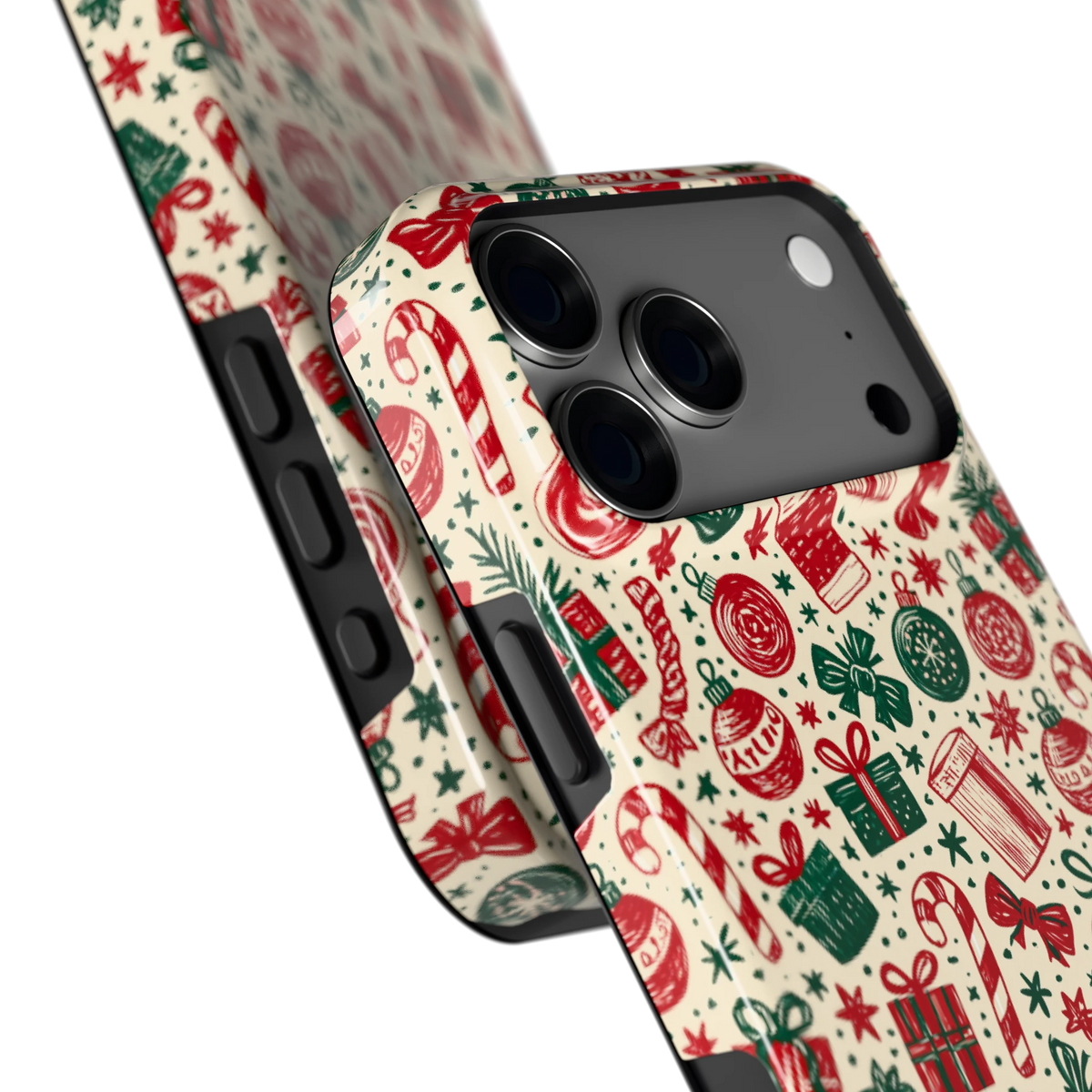 Kerstcadeaus hoesje voor iPhone 18 Pro Max, close-up